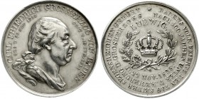 Altdeutsche Münzen und Medaillen Baden-Durlach Ludwig, 1818-1830
Silbermedaille 1828 von Boltschauser und Doell. Auf den 100. Geburtstag Carl Friedri...