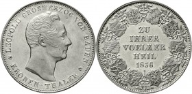 Altdeutsche Münzen und Medaillen Baden-Durlach Leopold, 1830-1852
Kronentaler 1836. ZU IHRER VÖLKER HEIL.
gutes vorzüglich