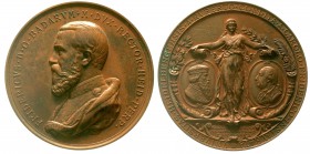 Altdeutsche Münzen und Medaillen Baden-Durlach Friedrich I., 1852-1907
Große bronz. Kupfermedaille v. Götz u. Schwentzer 1886 a. d. 500 Jf. der Unive...