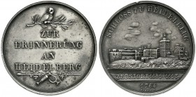 Altdeutsche Münzen und Medaillen Baden-Heidelberg, Stadt
Silbermedaille o.J. von C.W. Doell. Erinnerung an Heidelberg und an die Zerstörung des Schlo...