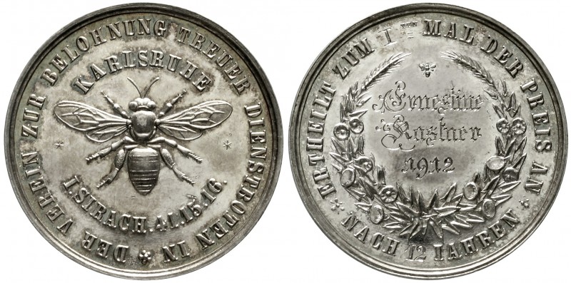 Altdeutsche Münzen und Medaillen Baden-Karlsruhe, Stadt
Silber-Prämienmedaille ...