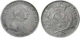 Altdeutsche Münzen und Medaillen Bayern Maximilian IV. (I.) Joseph, 1799-1806-1825
Konventionstaler 1805, Pfalzbayern. Mit Rauten im heraldisch recht...