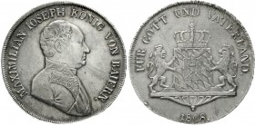 Altdeutsche Münzen und Medaillen Bayern Maximilian IV. (I.) Joseph, 1799-1806-1825
Konventionstaler 1808. Ohne Zopf.
sehr schön/vorzüglich, kl. Schr...