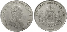 Altdeutsche Münzen und Medaillen Bayern Maximilian IV. (I.) Joseph, 1799-1806-1825
Konventionstaler 1808. Für Gott und Vaterland. 28,01 g.
sehr schö...