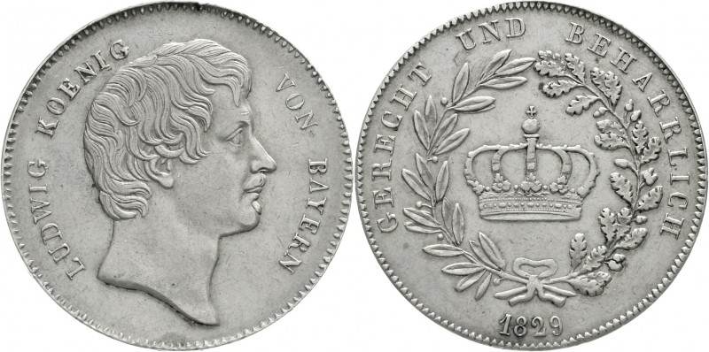 Altdeutsche Münzen und Medaillen Bayern Ludwig I., 1825-1848
Kronentaler 1829. ...