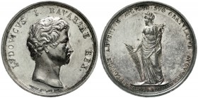 Altdeutsche Münzen und Medaillen Bayern Ludwig I., 1825-1848
Silbermedaille 1829 von Neuss auf seine Ankunft in Augsburg. 40,7 mm, 36,7 g.
sehr schö...