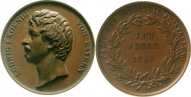 Altdeutsche Münzen und Medaillen Bayern Ludwig I., 1825-1848
Bronze-Preismedaille 1834 (graviert), unsign. Preis der Industrie-Ausstellung an J.Ch. A...
