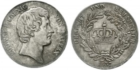 Altdeutsche Münzen und Medaillen Bayern Ludwig I., 1825-1848
Kronentaler 1837. vorzüglich/Stempelglanz, schöne Patina