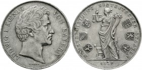 Altdeutsche Münzen und Medaillen Bayern Ludwig I., 1825-1848
Geschichtsdoppeltaler 1837 Münzvereinigung Südteutscher Staaten 1837, Randschrift B
fas...