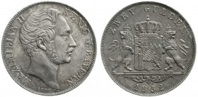 Altdeutsche Münzen und Medaillen Bayern Maximilian II. Joseph, 1848-1864
Doppelgulden 1852. vorzüglich aus EA, schöne Patina