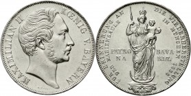 Altdeutsche Münzen und Medaillen Bayern Maximilian II. Joseph, 1848-1864
Doppelgulden 1855. Mariensäule.
vorzüglich