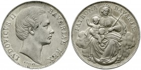 Altdeutsche Münzen und Medaillen Bayern Ludwig II., 1864-1886
Madonnentaler o.J. (1865). vorzüglich