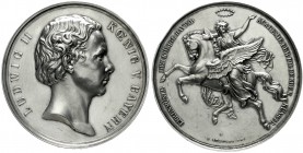 Altdeutsche Münzen und Medaillen Bayern Ludwig II., 1864-1886
Silber-Prämienmedaille 1871 v. Alois Stanger. Ehrenmünze der Königl. Bayer. Akademie de...