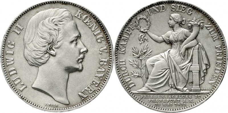 Altdeutsche Münzen und Medaillen Bayern Ludwig II., 1864-1886
Siegestaler 1871....