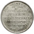 Altdeutsche Münzen und Medaillen Bayern Prinzregent Luitpold, 1886-1912
Silbermedaille 1897, unsigniert. 300-Jahrf. St. Michael Hofkirche, München. Z...