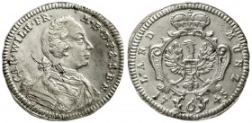 Altdeutsche Münzen und Medaillen Brandenburg-Ansbach Karl Wilhelm Friedrich, 1729-1757
6 Kreuzer 1745 vorzüglich, Schrötlingsfehler