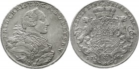 Altdeutsche Münzen und Medaillen Brandenburg-Bayreuth Friedrich Christian, 1763-1769
Konventionstaler 1766 B. vorzügliches Prachtexemplar, leicht jus...