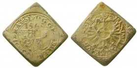 Altdeutsche Münzen und Medaillen Brandenburg-Franken Georg Friedrich I., 1543-1603
Silberklippe 1565 Schwabach. Von den Stempeln des 1/2 Batzen. 6,29...