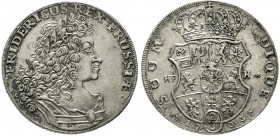 Altdeutsche Münzen und Medaillen Brandenburg/Preußen Friedrich I., 1701-1713
2/3 Taler 1703 HFH, Magdeburg. vorzüglich, selten