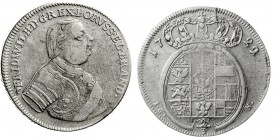 Altdeutsche Münzen und Medaillen Brandenburg/Preußen Friedrich Wilhelm I., 1713-1740
2/3 Taler 1722 IGN, Berlin. sehr schön, kl. Stempelfehler