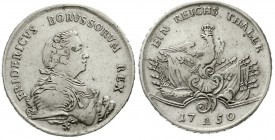 Altdeutsche Münzen und Medaillen Brandenburg/Preußen Friedrich II., 1740-1786
Reichstaler 1750 A Berlin. Brb. mit Hermelinmantel. Im Armabschnitt LB ...