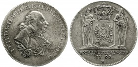 Altdeutsche Münzen und Medaillen Brandenburg/Preußen Friedrich Wilhelm II., 1786-1797
2/3 Taler 1792 S Schwabach, für Ansbach-Bayreuth. fast sehr sch...