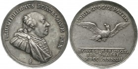 Altdeutsche Münzen und Medaillen Brandenburg/Preußen Friedrich Wilhelm II., 1786-1797
Silbermedaille im 1/4 Talergewicht 1793 von A. Abramson. Auf di...