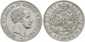 Altdeutsche Münzen und Medaillen Brandenburg/Preußen Friedrich Wilhelm III., 1797-1840
Taler 1824 A. sehr schön/vorzüglich, kl. Kratzer