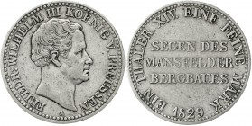 Altdeutsche Münzen und Medaillen Brandenburg/Preußen Friedrich Wilhelm III., 1797-1840
Ausbeutetaler 1829 A. sehr schön, Randfehler