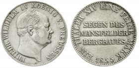 Altdeutsche Münzen und Medaillen Brandenburg/Preußen Friedrich Wilhelm IV., 1840-1861
Ausbeutetaler 1855 A. sehr schön
