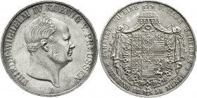 Altdeutsche Münzen und Medaillen Brandenburg/Preußen Friedrich Wilhelm IV., 1840-1861
Vereinsdoppeltaler 1855 A. vorzüglich, kl. Kratzer, schöne Pati...