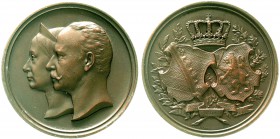 Altdeutsche Münzen und Medaillen Sachsen-Weimar-Eisenach Carl Alexander, 1853-1901
Bronzemedaille 1892 von Loos und Uhlmann, a.d. Goldene Hochzeit. 5...