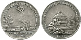Altdeutsche Münzen und Medaillen Schlesien
Silbermedaille 1740/1741 a.d. schlesischen Krieg. 32 mm; 8,64 g.
fast sehr schön