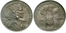 Altdeutsche Münzen und Medaillen Schlesien-Breslau, Stadt
Silbermedaille 1697 v. Engelhart. Caspar Neumann, Kircheninspektor. Brb. m. Mühlsteinkragen...
