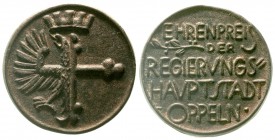 Altdeutsche Münzen und Medaillen Schlesien-Oppeln Stadt
Eisenguss-Ehrenpreismedaille o.J. 77 mm.
sehr schön, leichte Korr.-Flecken und etwas Fundbel...
