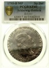 Altdeutsche Münzen und Medaillen Schleswig-Holstein-Königliche Linie Christian VII., 1766-1808
Speciestaler 1795 B/MF. Im PCGS-Blister mit Grading XF...