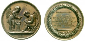 Altdeutsche Münzen und Medaillen Westfalen, Königreich Hieronymus Napoleon, 1807-1813
Bronzemedaille 1807 von Andrieu und Denon. Besuch des Königspaa...