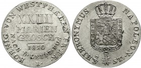 Altdeutsche Münzen und Medaillen Westfalen, Königreich Hieronymus Napoleon, 1807-1813
24 Mariengroschen, 2/3 Taler 1810 B. Var. FUS ohne Punkt.
vorz...