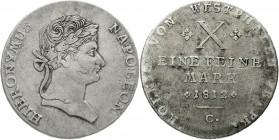 Altdeutsche Münzen und Medaillen Westfalen, Königreich Hieronymus Napoleon, 1807-1813
Konventionstaler 1812 C. fast sehr schön, Prägeschwäche