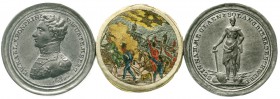 Altdeutsche Münzen und Medaillen Württemberg Friedrich I., 1806-1816
Zinn-Steckmedaille o.J.(1814) von Stettner. Kronprinz Friedrich Wilhelm Karl und...