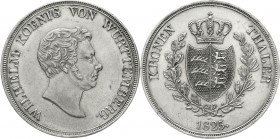 Altdeutsche Münzen und Medaillen Württemberg Wilhelm I., 1816-1864
Kronentaler 1825 W vorzüglich, feine Justierspuren, kl. Randfehler, etwas berieben...