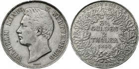 Altdeutsche Münzen und Medaillen Württemberg Wilhelm I., 1816-1864
Doppeltaler 1840 sehr schön/vorzüglich, kl. Randfehler