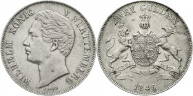 Altdeutsche Münzen und Medaillen Württemberg Wilhelm I., 1816-1864
Doppelgulden 1846. sehr schön, winz. Randfehler