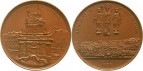 Altdeutsche Münzen und Medaillen Würzburg-Stadt
Bronzemedaille 1889 v. Lauer, a.d. Kiliansfeier. 3 Heiligenfiguren über Stadtansicht/Neumünster- Kirc...