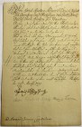 Altdeutsche Münzen und Medaillen Würzburg-Bistum Adam Friedrich von Seinsheim, 1755-1779
Original eines deutschsprachigen Schreibens des Fürstbischof...