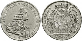 Altdeutsche Münzen und Medaillen Würzburg-Bistum Adam Friedrich von Seinsheim, 1755-1779
20 Kreuzer 1774. vorzüglich/Stempelglanz, Prachtexemplar, se...