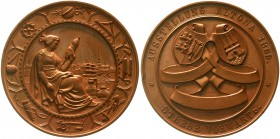Medaillen Ausstellungen Deutschland Hamburg
Bronze-Prämienmedaille 1869 v. C.D. Claudius. Ausstellung in Altona. Spinnende Frau vor Hafen, im Kreis v...