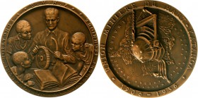 Medaillen Bergbau allgemein
Bronzemedaille 1956 v. G.A. Brunet. Bergbau-Union Ober-Katanga (Rep. Kongo). Rand: FONSON. 85,2 mm.
vorzüglich