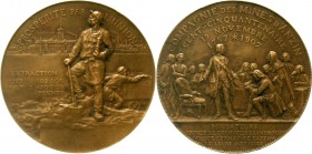 Medaillen Bergbau Frankreich
Bronzemedaille 1907 v. C. Cheunissen a.d. 150-Jahrf. der Minenges. v. Anzin. 2 Bergleute, Fördermengen 1757/1907, Ansich...
