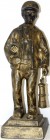 Medaillen Bergbau-Varia
Bronzierte Eisenguss-Skulptur eines Bergmannes mit Grubenlampe. Höhe 23 cm